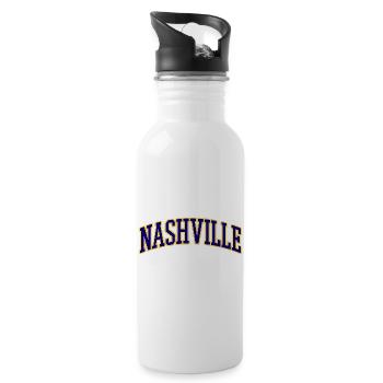 Nashville College Style Logo - Water bottle with straw - white - Right