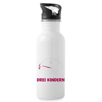 Tank leer Papa von 3 Kindern Vater Vatertag Kind - Trinkflasche mit integriertem Trinkhalm - Weiß - Rechts