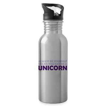 you can be unicorn - Water bottle with straw - silver - Right