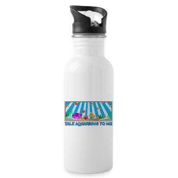 Aquarist Rede mit mir über Aquarien Geschenk - Trinkflasche mit integriertem Trinkhalm - Weiß - Rechts