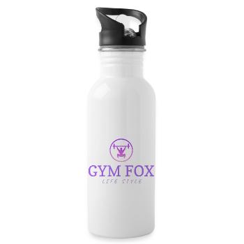 GYM FOX - Motivating Gym and Fitness Designs - Water bottle with straw - white - Right
