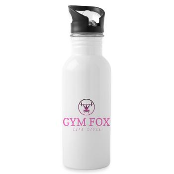 GYM FOX - Motivating Gym and Fitness Designs - Water bottle with straw - white - Right