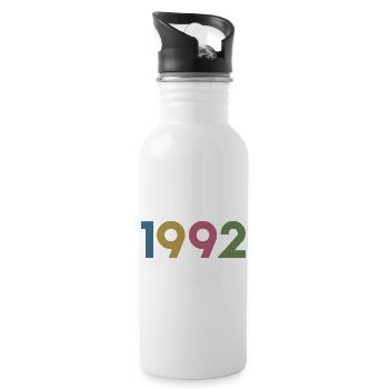 Année 1992, 30 ans, cadeau de 30e anniversaire - Gourde avec paille intégrée - blanc - Droite