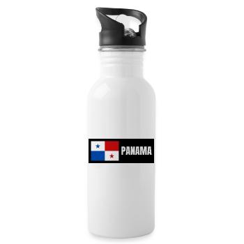 Panama Flag - Water bottle with straw - white - Right
