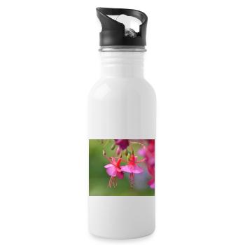 rosa blume - Trinkflasche mit integriertem Trinkhalm - Weiß - Rechts