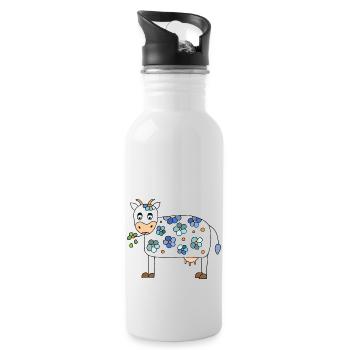 Cow - Water bottle with straw - white - Right
