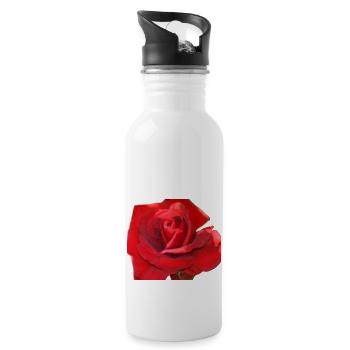 rote rose - Trinkflasche mit integriertem Trinkhalm - Weiß - Rechts