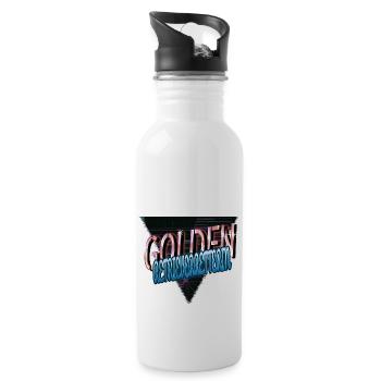 bluthund geburtstagsgeschenk witzig lustig - Trinkflasche mit integriertem Trinkhalm - Weiß - Rechts