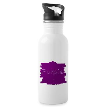 Purple - Trinkflasche mit integriertem Trinkhalm - Weiß - Rechts