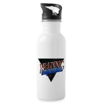 Typography Book Quotes Movies Books Lover happy - Water bottle with straw - white - Right