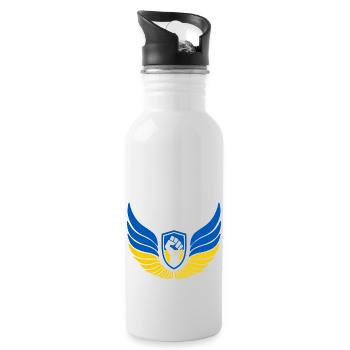 Ukraine Logo - Trinkflasche mit integriertem Trinkhalm - Weiß - Rechts