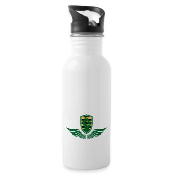 Sachsen Logo Erzgebirge Faust - Trinkflasche mit integriertem Trinkhalm - Weiß - Rechts