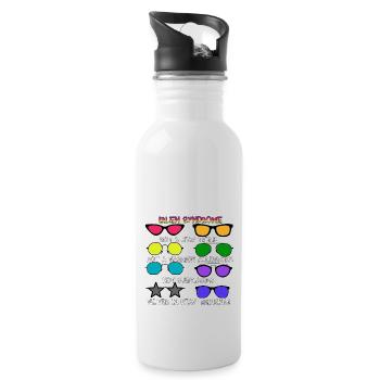 Irlen Syndrome Awareness - Water bottle with straw - white - Right