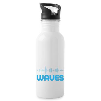 Happiness Comes In Waves Operator Amateur Radio - Trinkflasche mit integriertem Trinkhalm - Weiß - Rechts