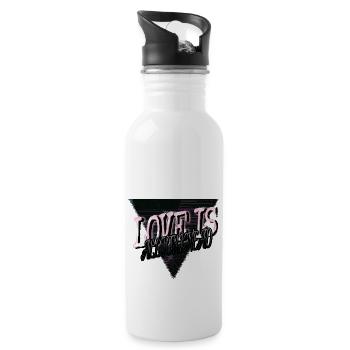 Beach Dinosaur Lover Beard Gang Bodybuilding - Water bottle with straw - white - Right