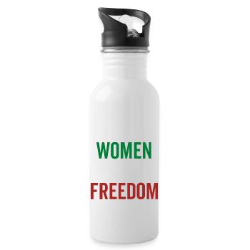 femmes vie liberté - Gourde avec paille intégrée - blanc - Droite