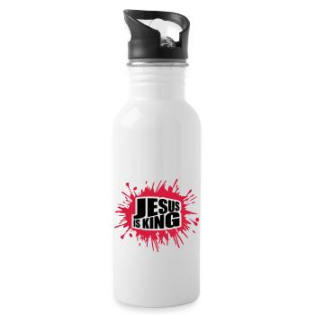 jesus is king Zitat - Trinkflasche mit integriertem Trinkhalm - Weiß - Rechts