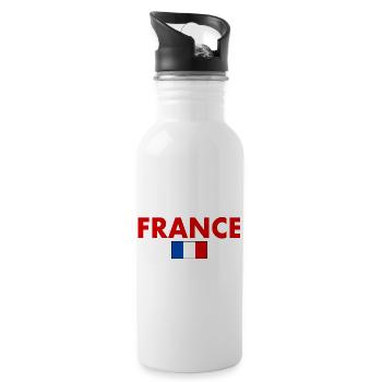 Frankreich - Trinkflasche mit integriertem Trinkhalm - Weiß - Rechts