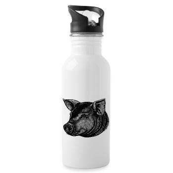pig sweet pigs pigs animal animals 5 - Water bottle with straw - white - Right
