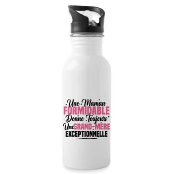 Une maman formidable donne toujours une grand-mère - Gourde avec paille intégrée - blanc - Droite