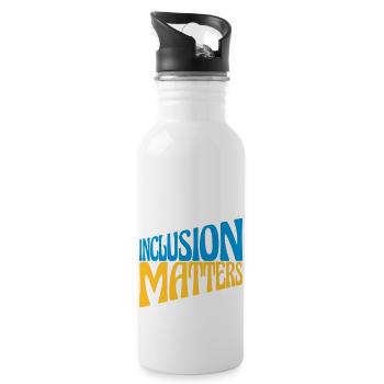 inclusion matters Logo Quote - Water bottle with straw - white - Right