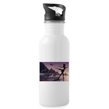 tanzen - Trinkflasche mit integriertem Trinkhalm - Weiß - Rechts