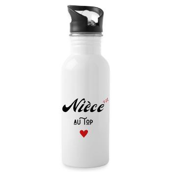 Nièce au top idée cadeau - Gourde avec paille intégrée - blanc - Droite