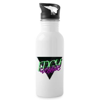 birthday present idea plant based pro vegan - Trinkflasche mit integriertem Trinkhalm - Weiß - Rechts