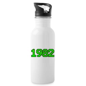 Computer Nerd 1982 - Trinkflasche mit integriertem Trinkhalm - Weiß - Rechts