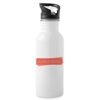Schild ALEXANDER Alex Alexander - Trinkflasche mit integriertem Trinkhalm - Weiß - Rechts