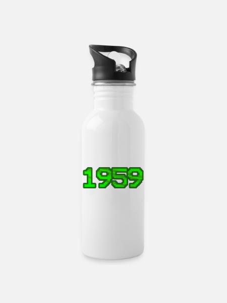 1959 - Trinkflasche mit integriertem Trinkhalm - Weiß