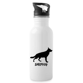 Dog Hund - Trinkflasche mit integriertem Trinkhalm - Weiß - Rechts