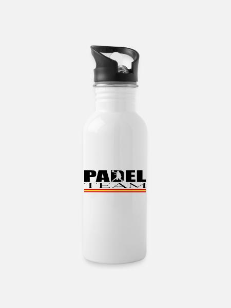 Padel Mannschaft - Trinkflasche mit integriertem Trinkhalm - Weiß