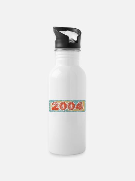 2004 - Trinkflasche mit integriertem Trinkhalm - Weiß