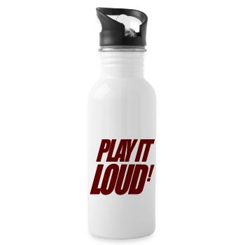 Techno music house dance play it loud gift - Water bottle with straw - white - Right