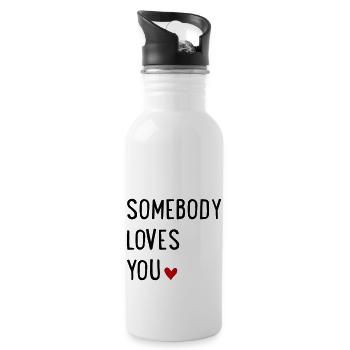 Someone loves you - Water bottle with straw - white - Right