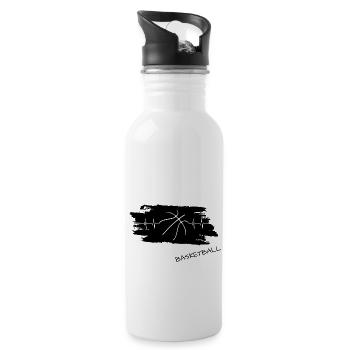 Basketball heartbeat love Bball - Trinkflasche mit integriertem Trinkhalm - Weiß - Rechts