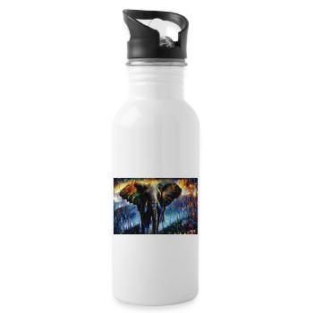 help_for_elephants_13 - Trinkflasche mit integriertem Trinkhalm - Weiß - Rechts
