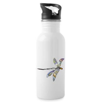 Libelle - Trinkflasche mit integriertem Trinkhalm - Weiß - Rechts