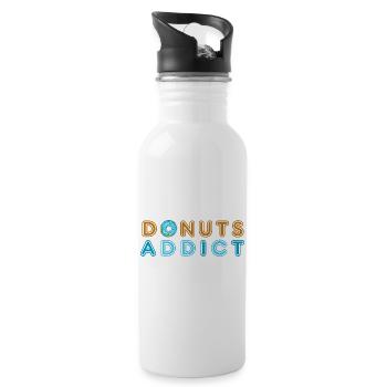 Donuts addict blue - Water bottle with straw - white - Right