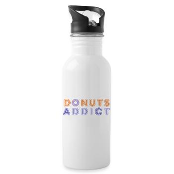 Donuts addict purple - Water bottle with straw - white - Right
