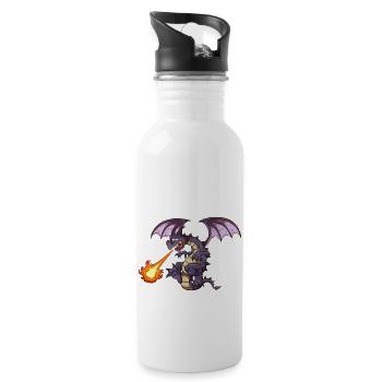 Angry Dragon - Water bottle with straw - white - Right