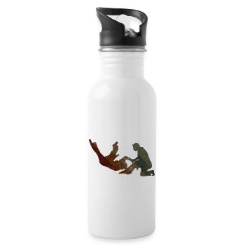 Koreanischer Kampfsport Hapkido - Trinkflasche mit integriertem Trinkhalm - Weiß - Rechts