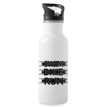 Triathlon Natation Bike Run Marathon - Gourde avec paille intégrée - blanc - Droite