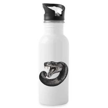 Snake - Trinkflasche mit integriertem Trinkhalm - Weiß - Rechts