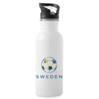 Fußball Soccer - Trinkflasche mit integriertem Trinkhalm - Weiß - Rechts
