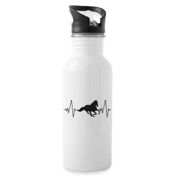 Werdender Vater Papa Papi Geschenk - Trinkflasche mit integriertem Trinkhalm - Weiß - Rechts