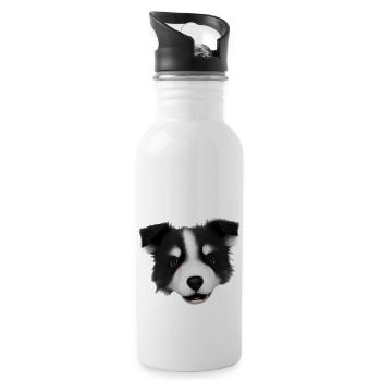 Propriétaire de chien Border Collie Amoureux des chiens - Gourde avec paille intégrée - blanc - Droite