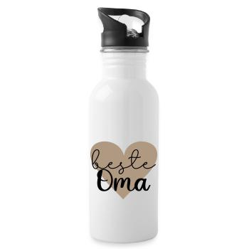 beste Oma - Trinkflasche mit integriertem Trinkhalm - Weiß - Rechts