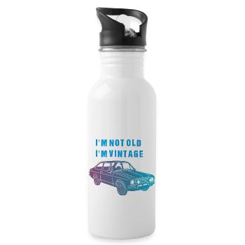 i'm not old i'm vintage - Water bottle with straw - white - Right